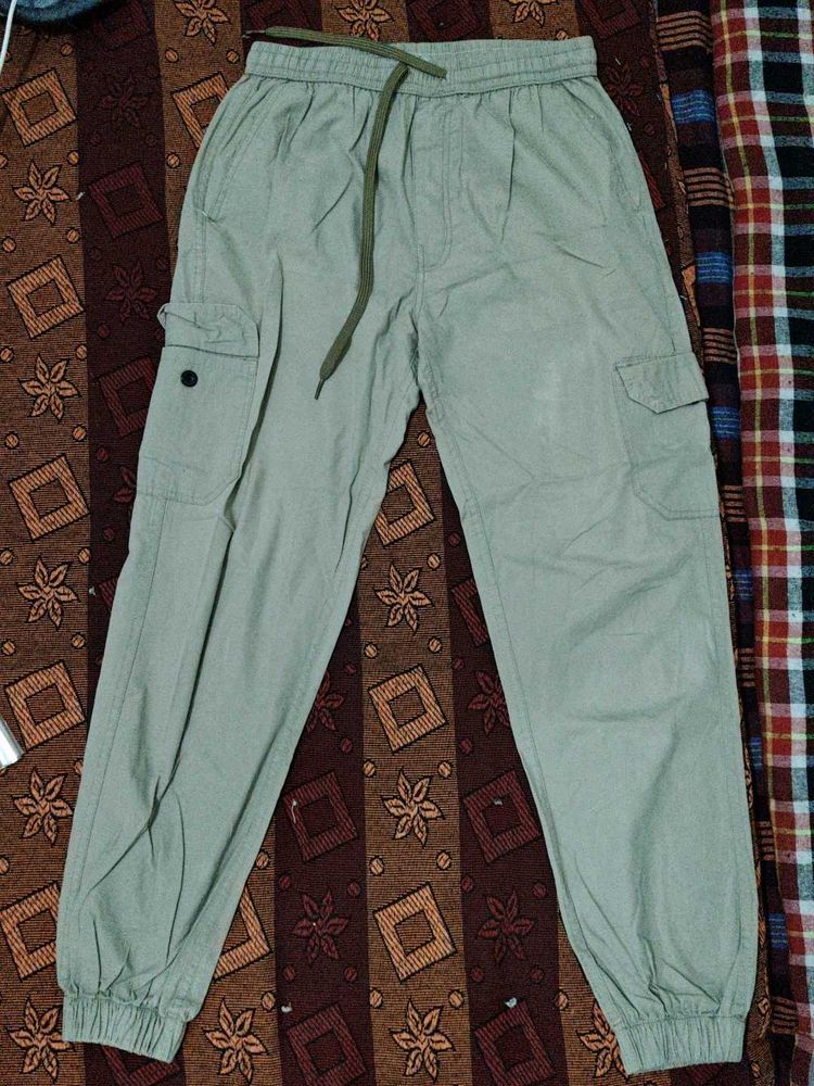 Olive Green Cargo Joggers