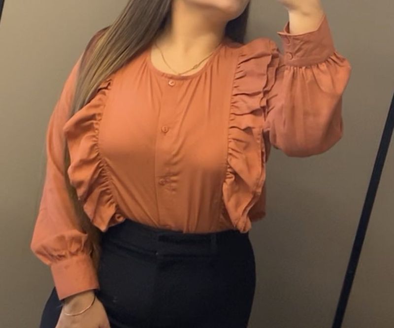 Ruffle Detail Formal Shirt Top