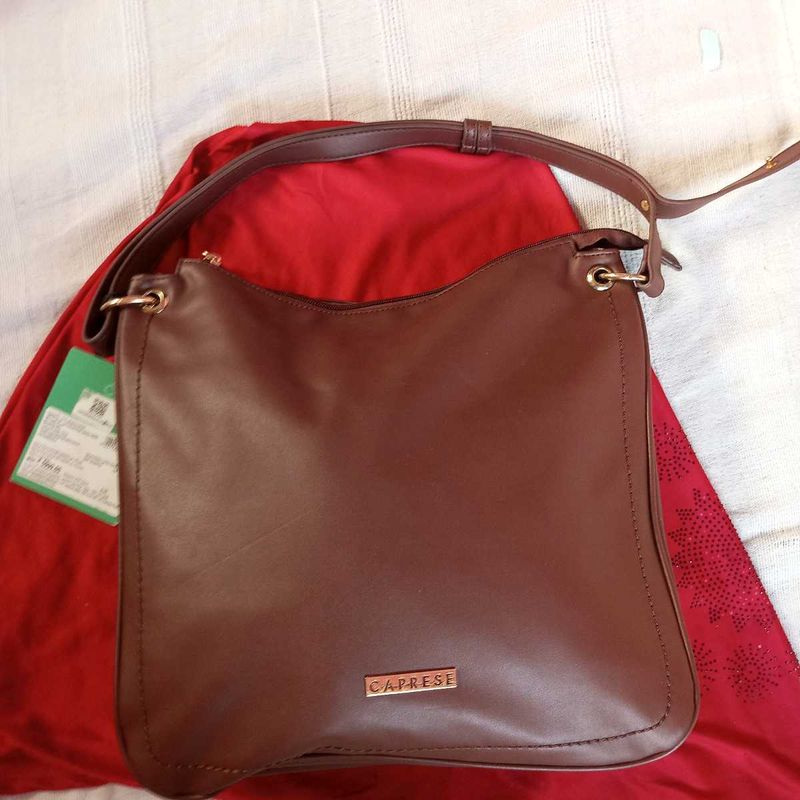 Caprese Orignal Dark Choco Faux Leather Handbag