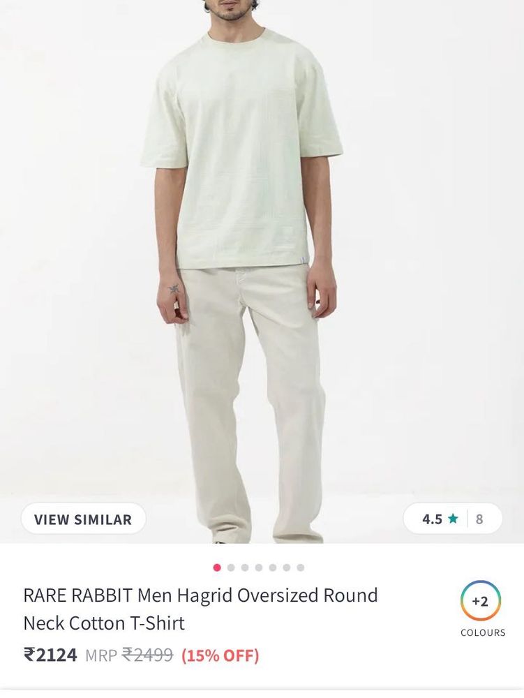 RARE RABBIT Men Oversized Cotton Tshirt XL