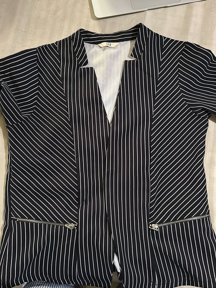 Black Striped Blazer