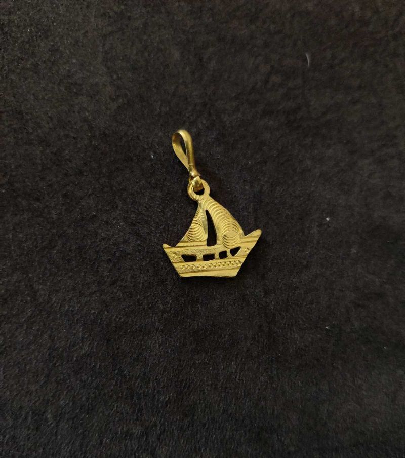 Gold Sailing Ship Pendant