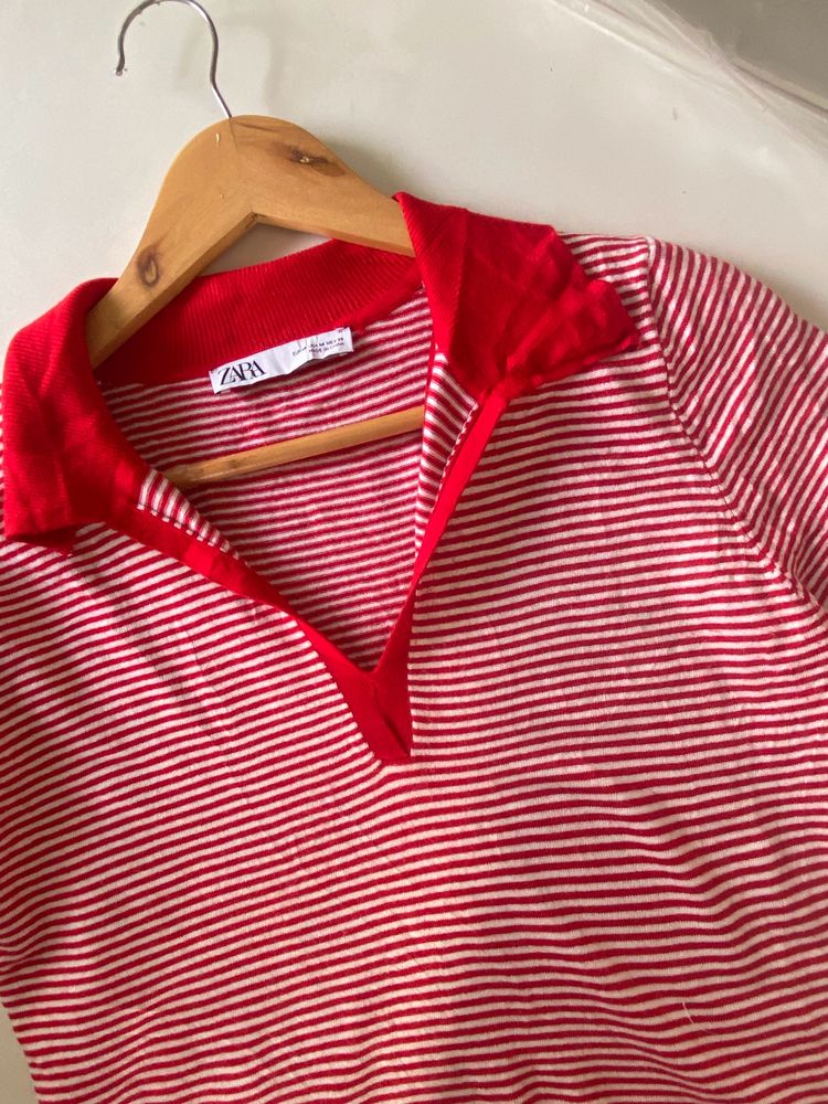 Zara Strip Polo Tshirt