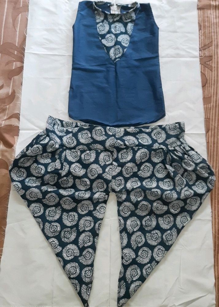 (Set) Girls Cute Stylish Kurti With Samosa Salwar