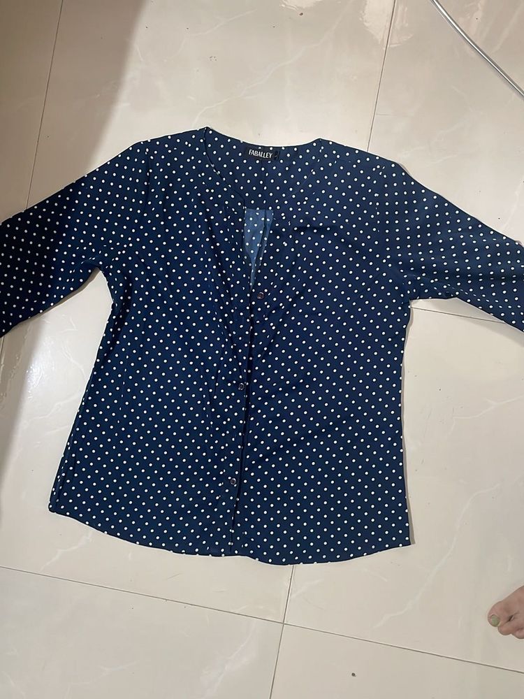 Polka Dot Shirt For Office Wear