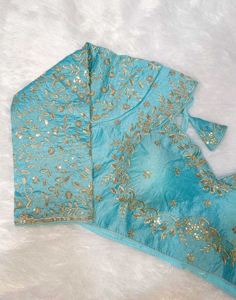 Embroidered Blue Blouse