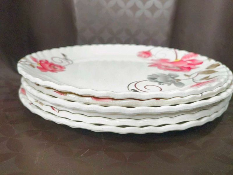 Floral Patterned Dinner Plates - Set of 6