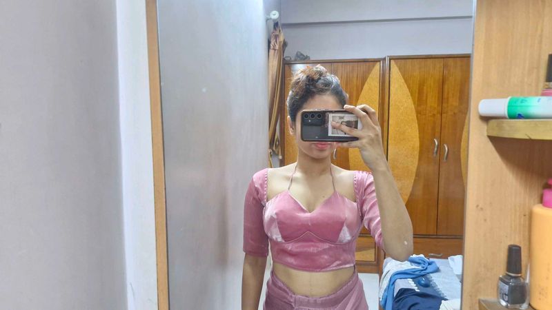 BABY PINK MASABA CUT PADDED BLOUSE