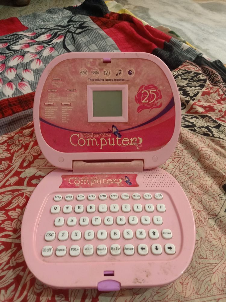 Vintage Pink Toy Laptop