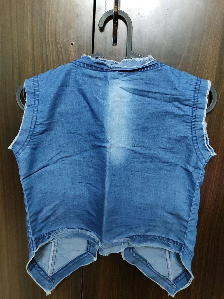 Denim Sleeveless Jacket