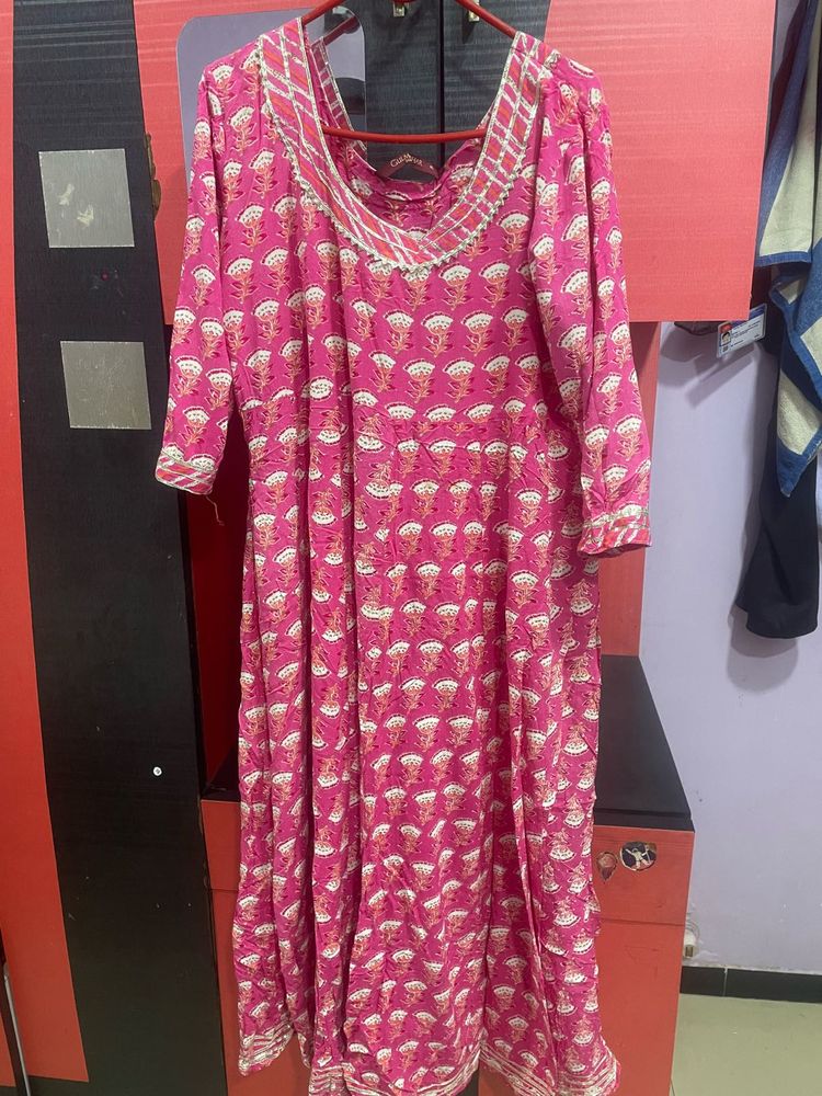 Pink Printed Kurta
