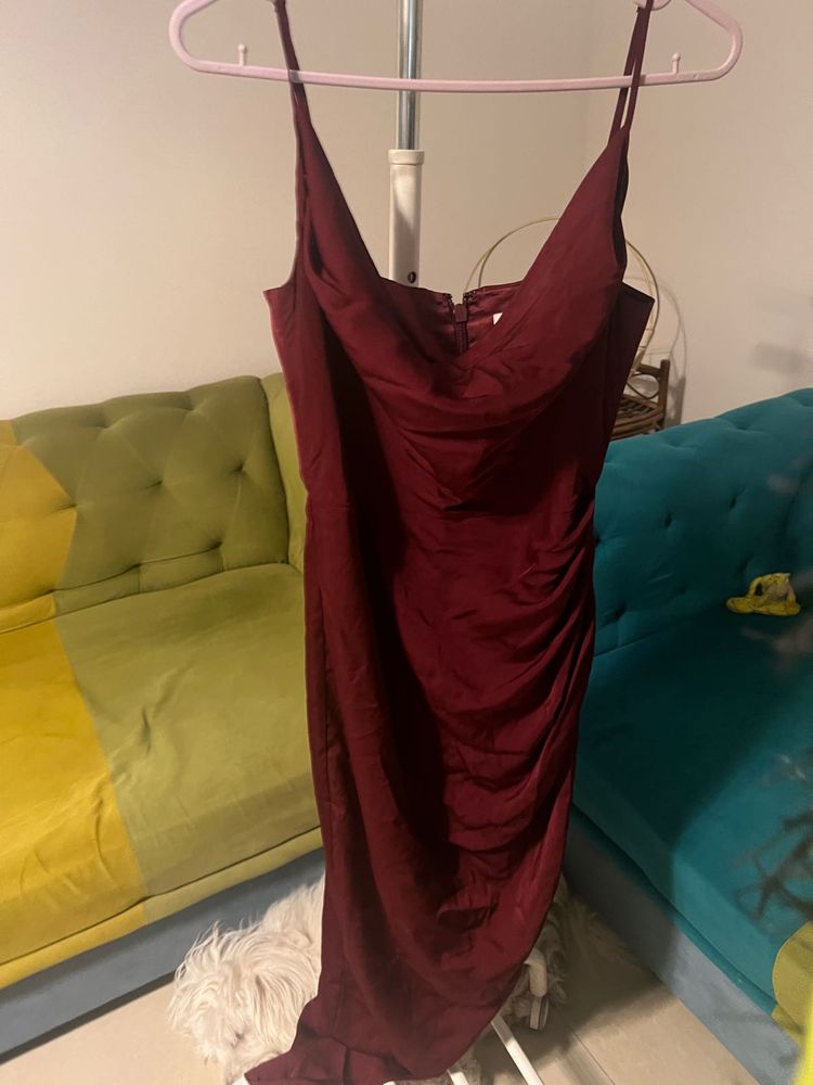 Forever New Satin Burgundy Gown