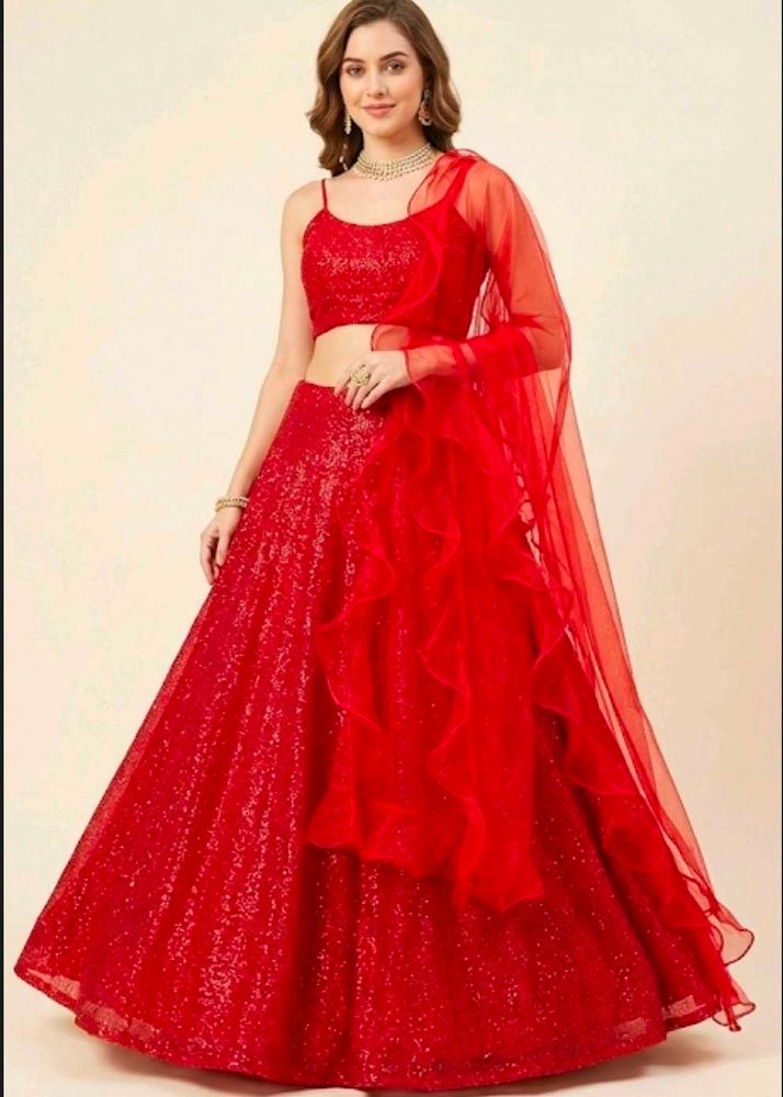 red Designer lehenga With Dupatta❤️🌹