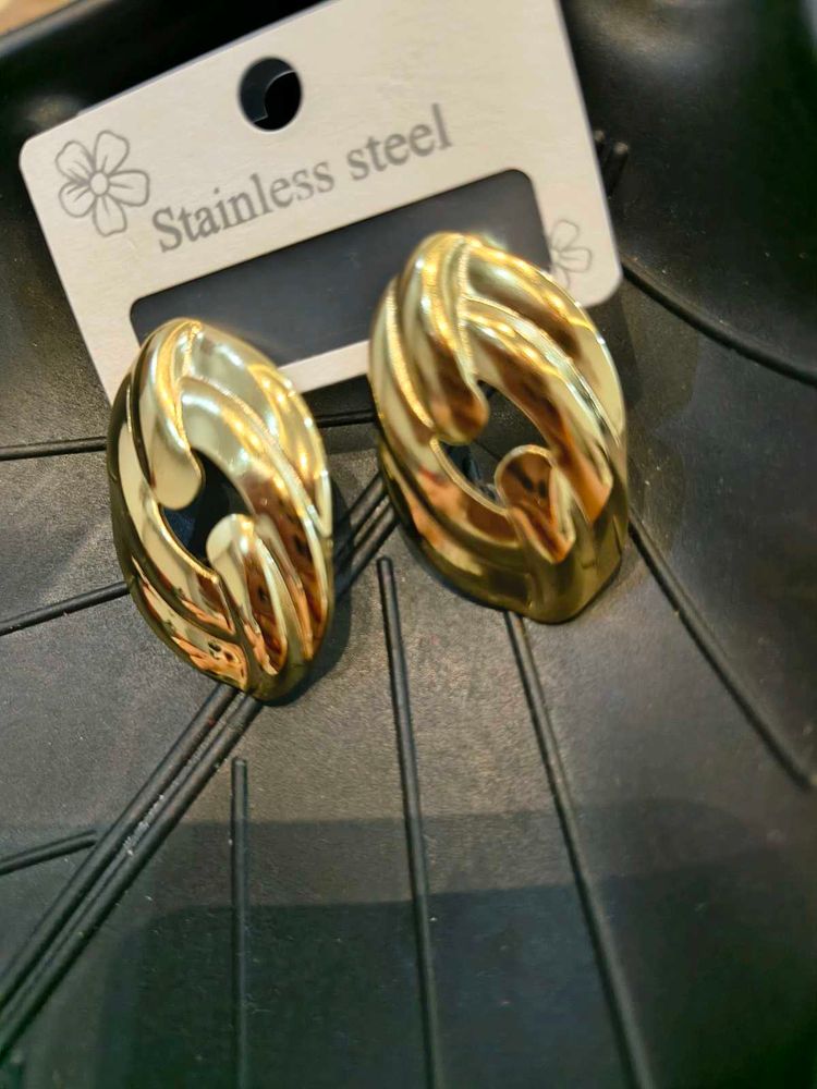 Gold Stainless Steel Earrings