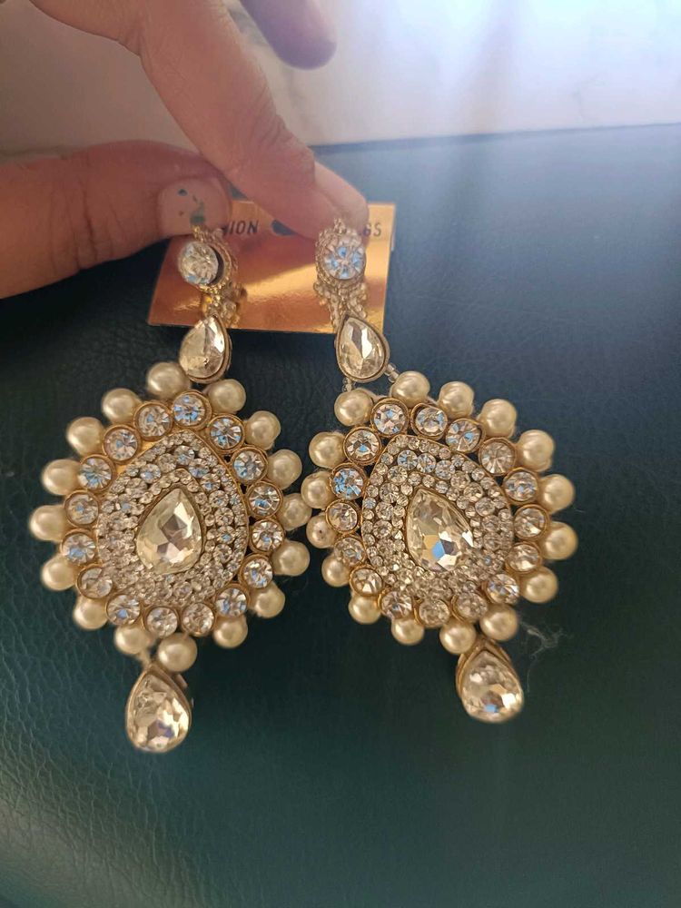 Partywear Golden Heavy Look Earings