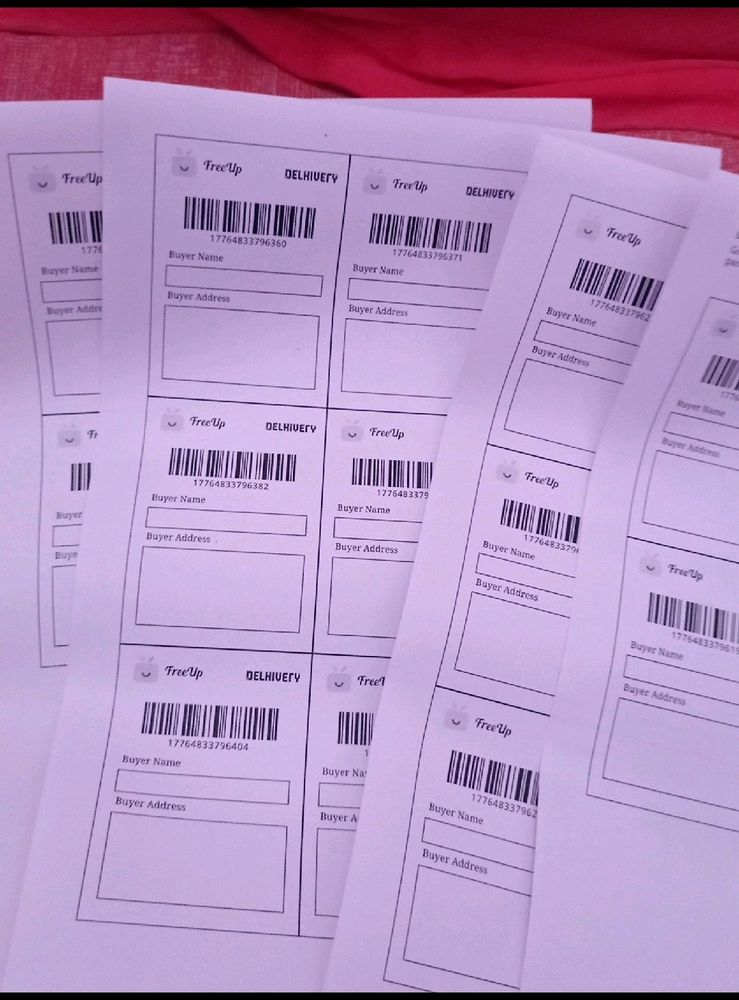 63  Shipping Labels Non Sticky