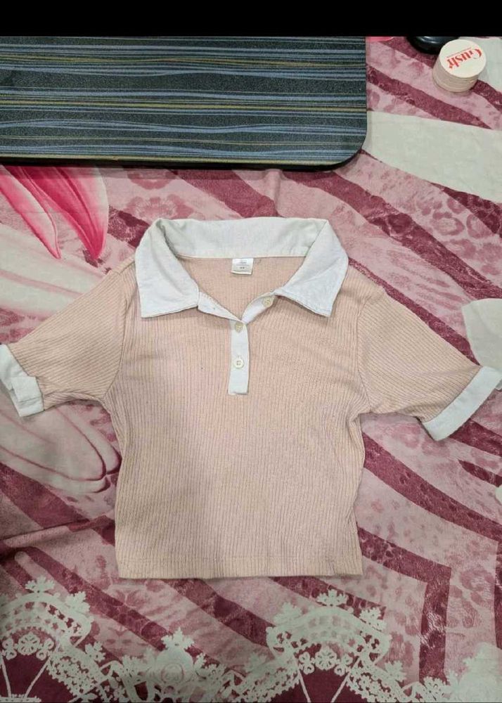 Cute Pink Polo Top