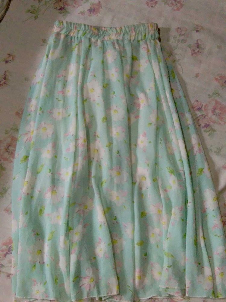 Floral Chiffon Midi Skirt