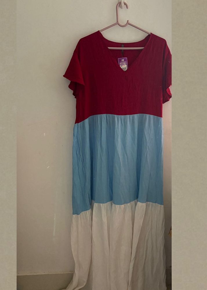 Tri-Color Casual Dress
