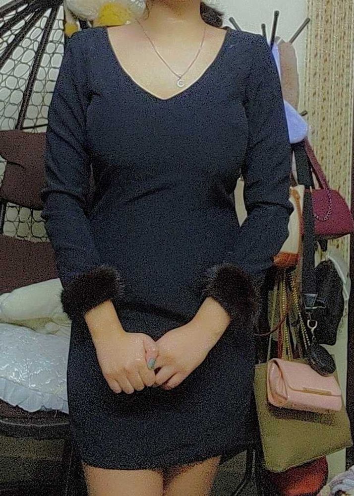 Cocktail Dress With Furr Cuffs