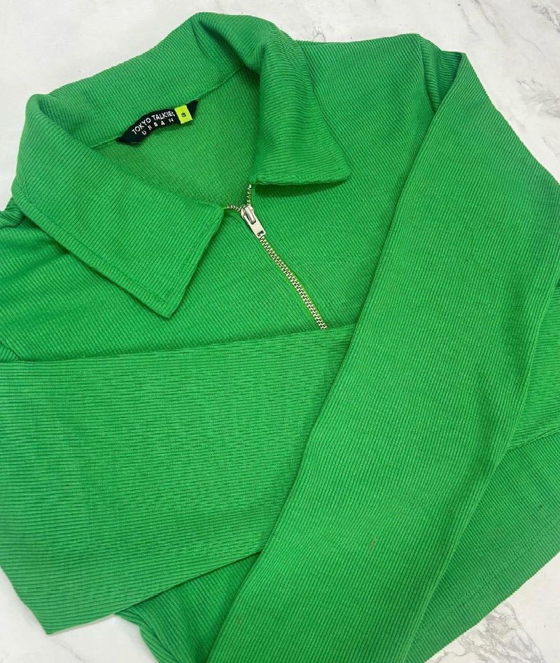 Tokyo Talkies Green Zip-Up