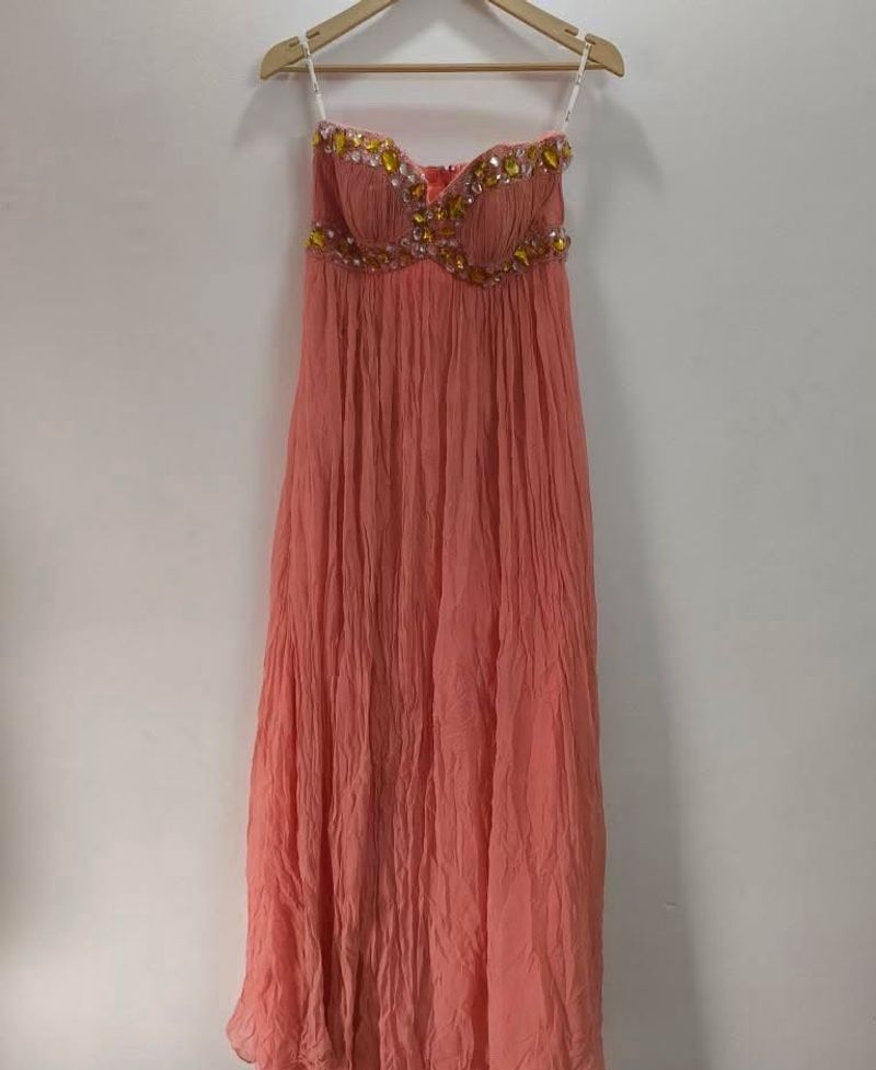 Peach prom dress