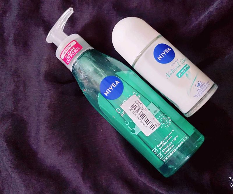 Nivea facewash and underarm roll on