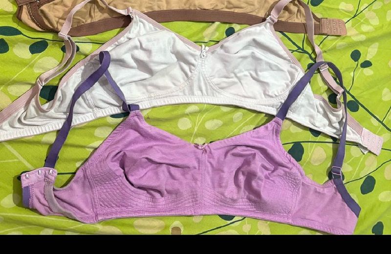 2 Bras White N Purple