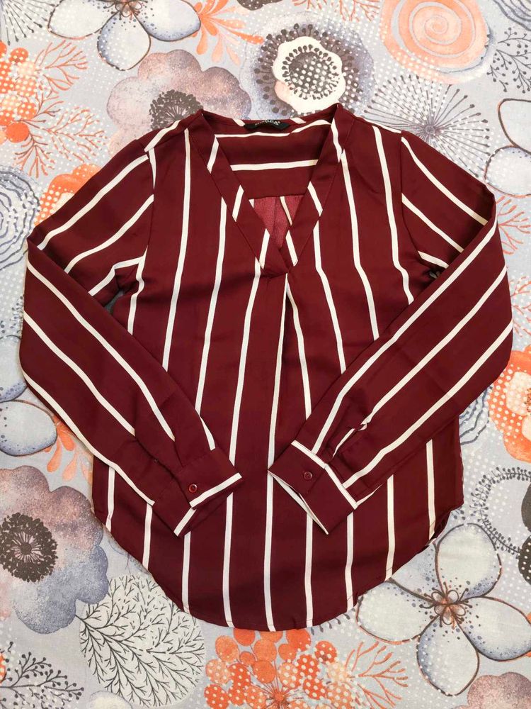 Striped Burgundy Top