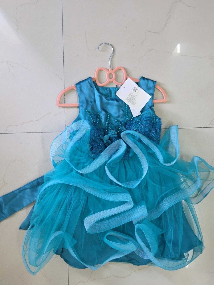 Blue Ruffled Dress