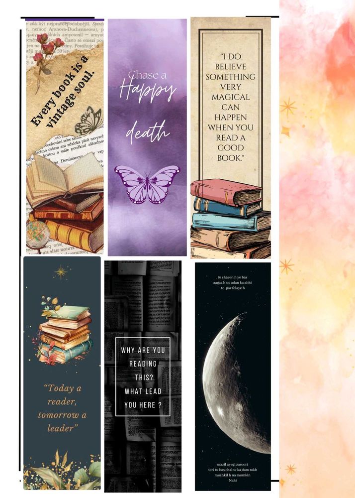 diy printed book mark sheet