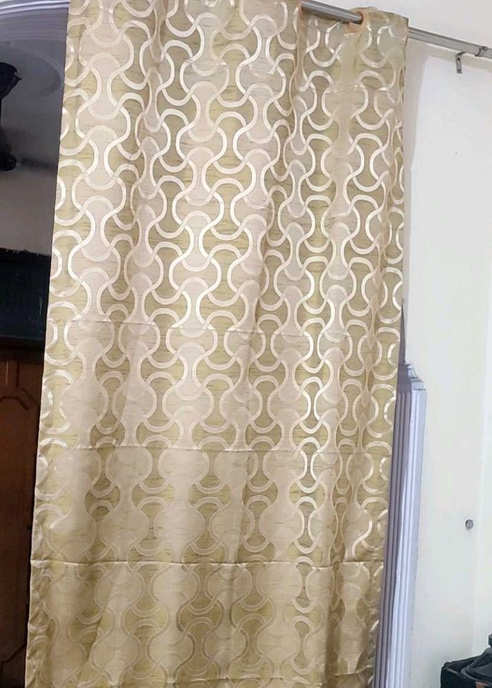 Tan Golden 8 Feet 4 Curtains