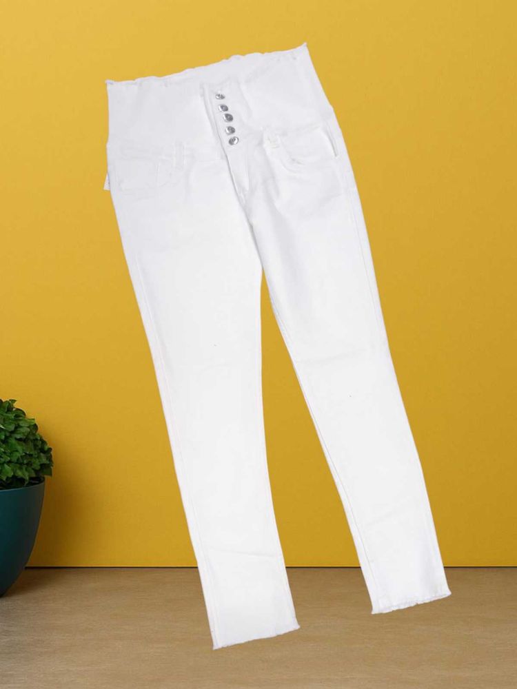 N@53 Size-30 White High-Waisted Jeans
