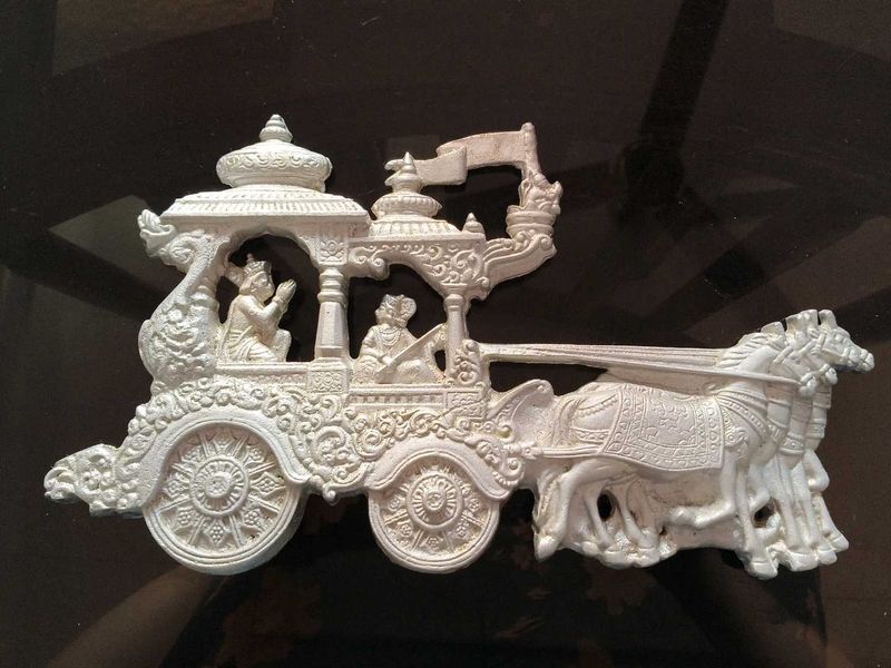 Krishna Arjun Chariot Showpiece