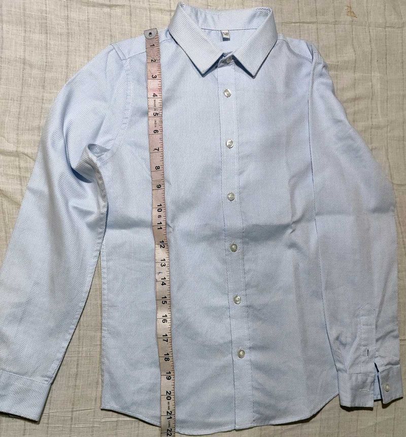 Light Blue Dotted Button Down Shirt