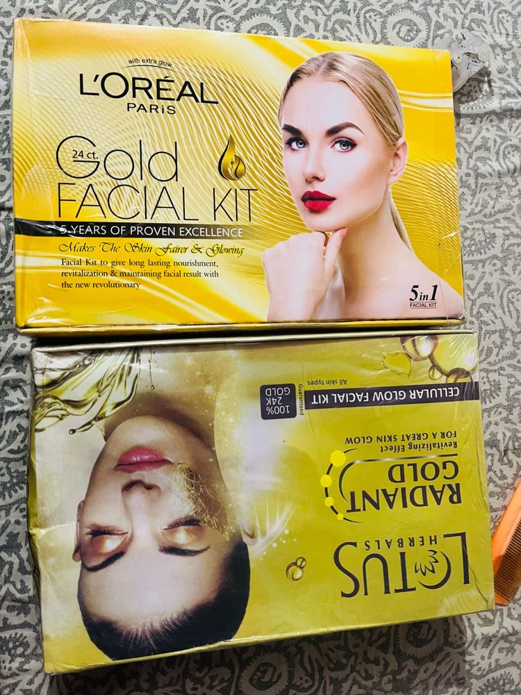 L&#39;Oreal &amp; Lotus Gold Facial Kits 2 Kit Combo