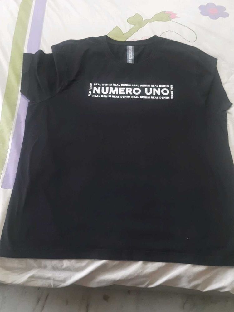 Numero Uno Black Tshirt For Girls