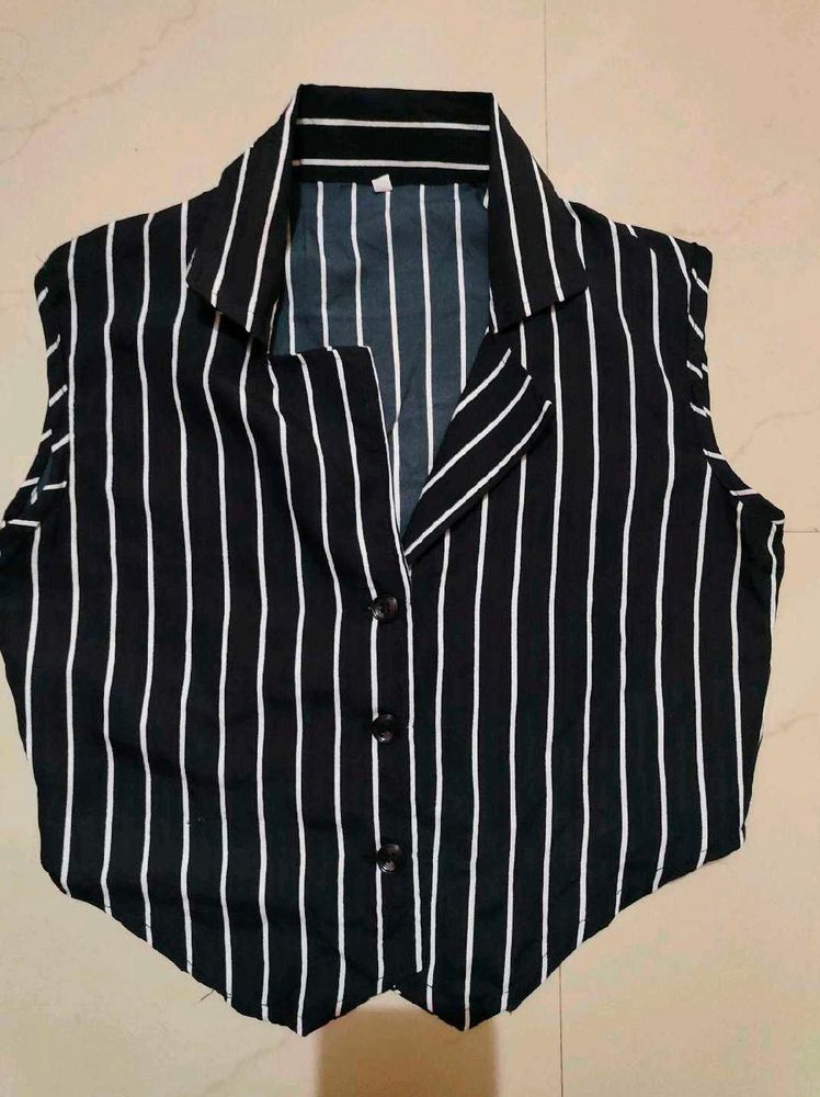 Striped Button-Down Top
