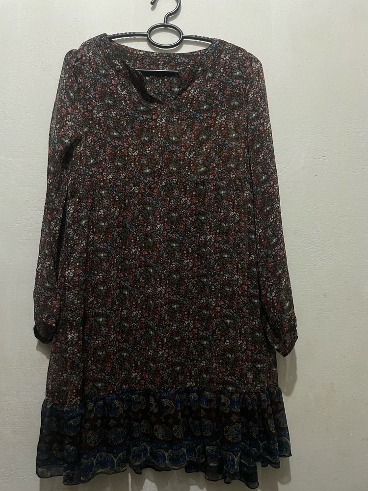 Korean Floral Print Dress
