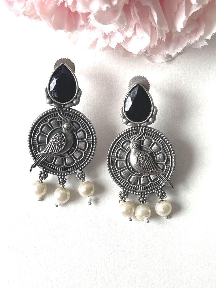 Silver Replica Bird Earring