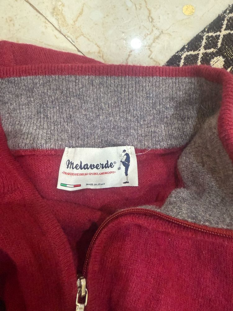 Melavede Red Zip Sweater