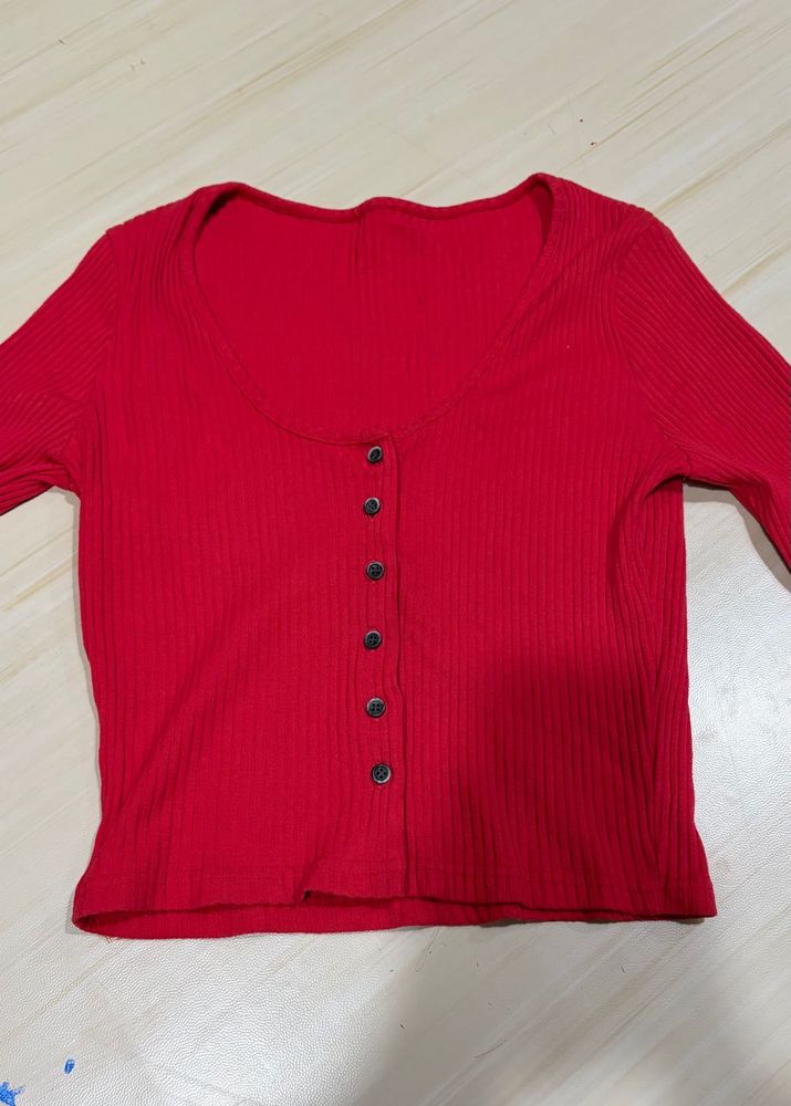 Red full sleeves Top