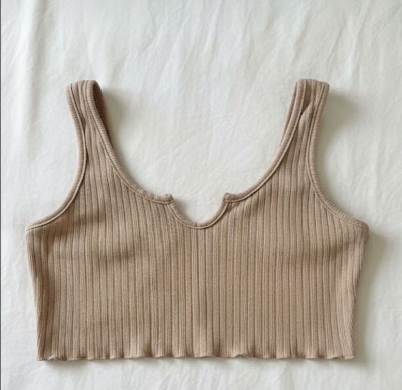 Cute Ribbed Crop Tank Top