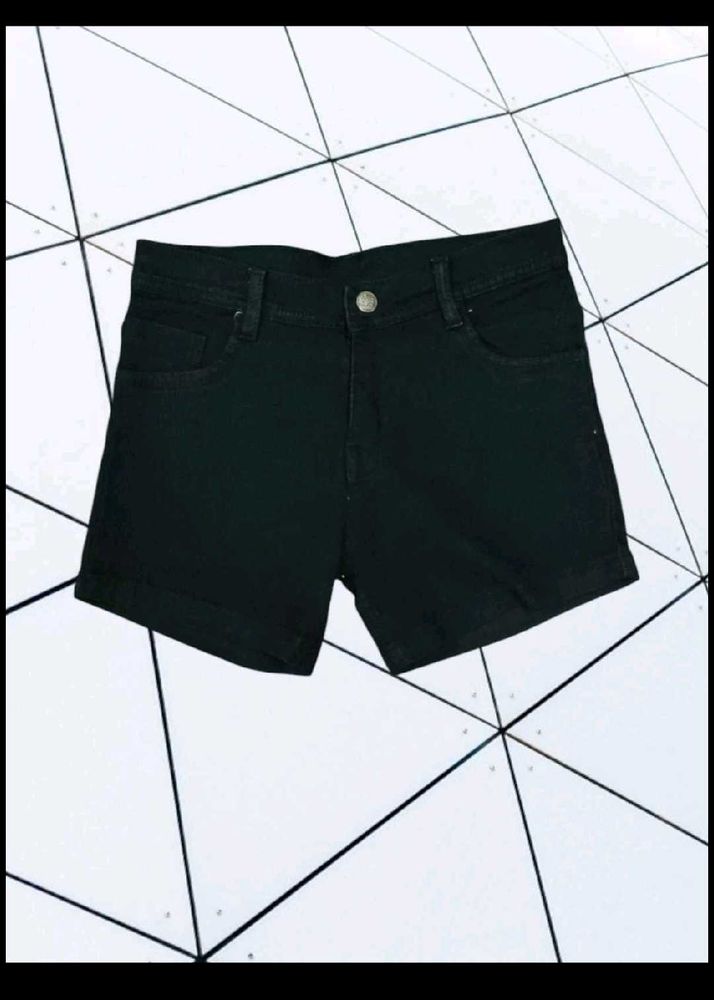 Black Denim Shorts
