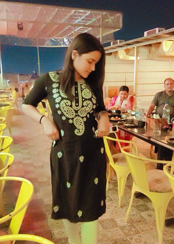 Chikan kari Black Kurti