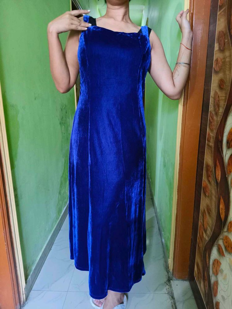 Blue Velvet Maxi Dress