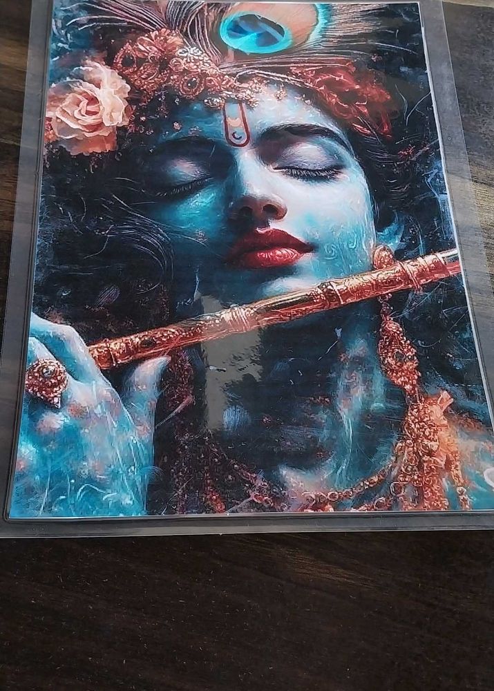Lord Krishna Art Print in Lamination Sheet