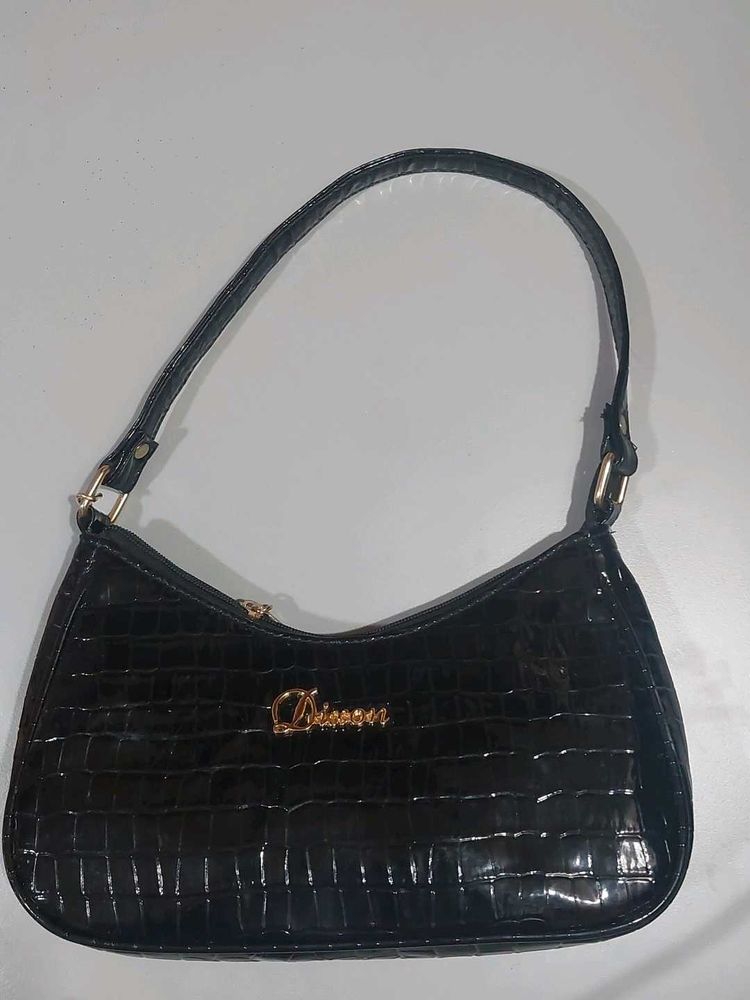 Black Croc Handbag