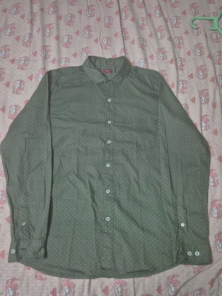 Olive Green Dot Shirt