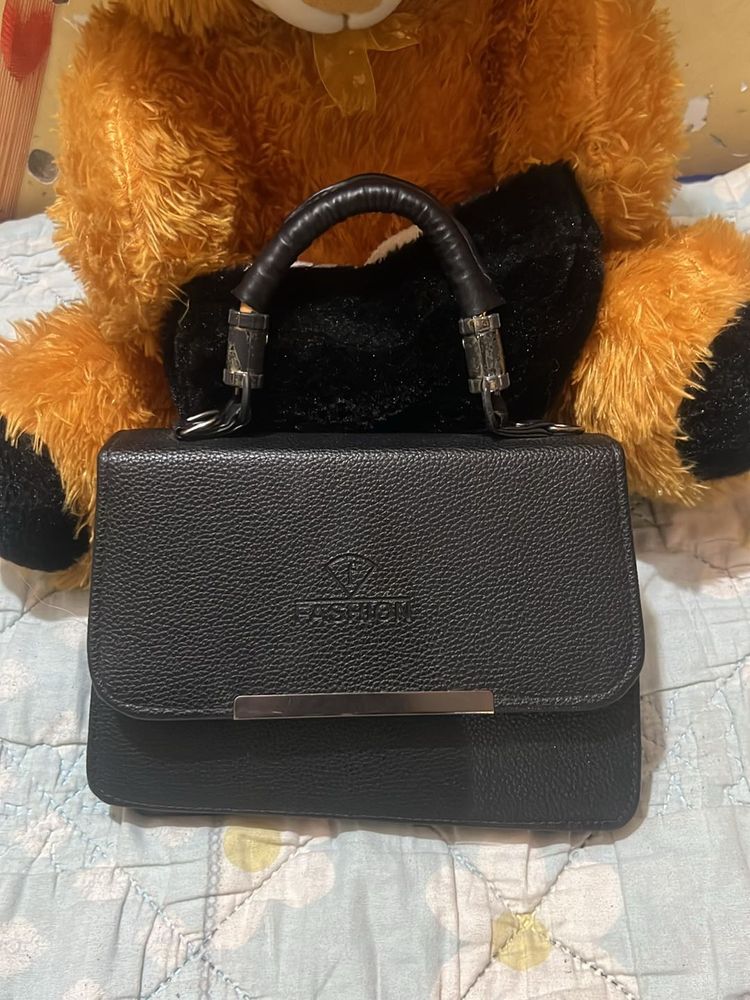 Black Structured Handbag